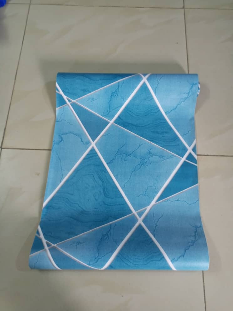 Papier peint géométrique bleu