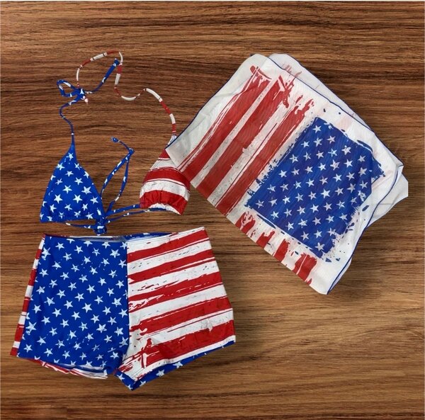 Maillot de bain 3 pièces USA