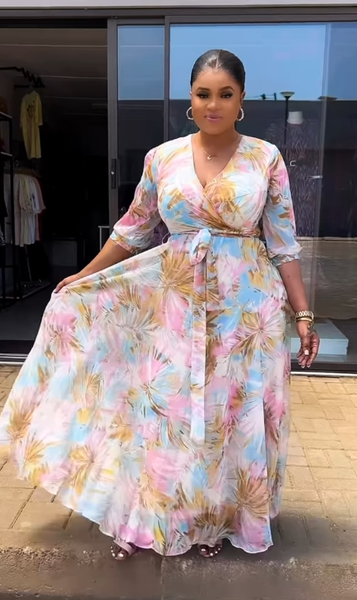 Women's long dress with print