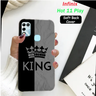 Infinix Hot 11 Play Back Cover Grey - King Style Mobile Back Cover Pouch - Airbag Case Anti Shockproof Phone Case