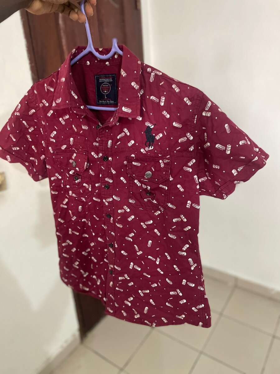 Chemise à motifs rouge vif