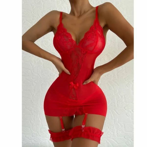 ensemble de lingerie sexy pour femmes Rouge