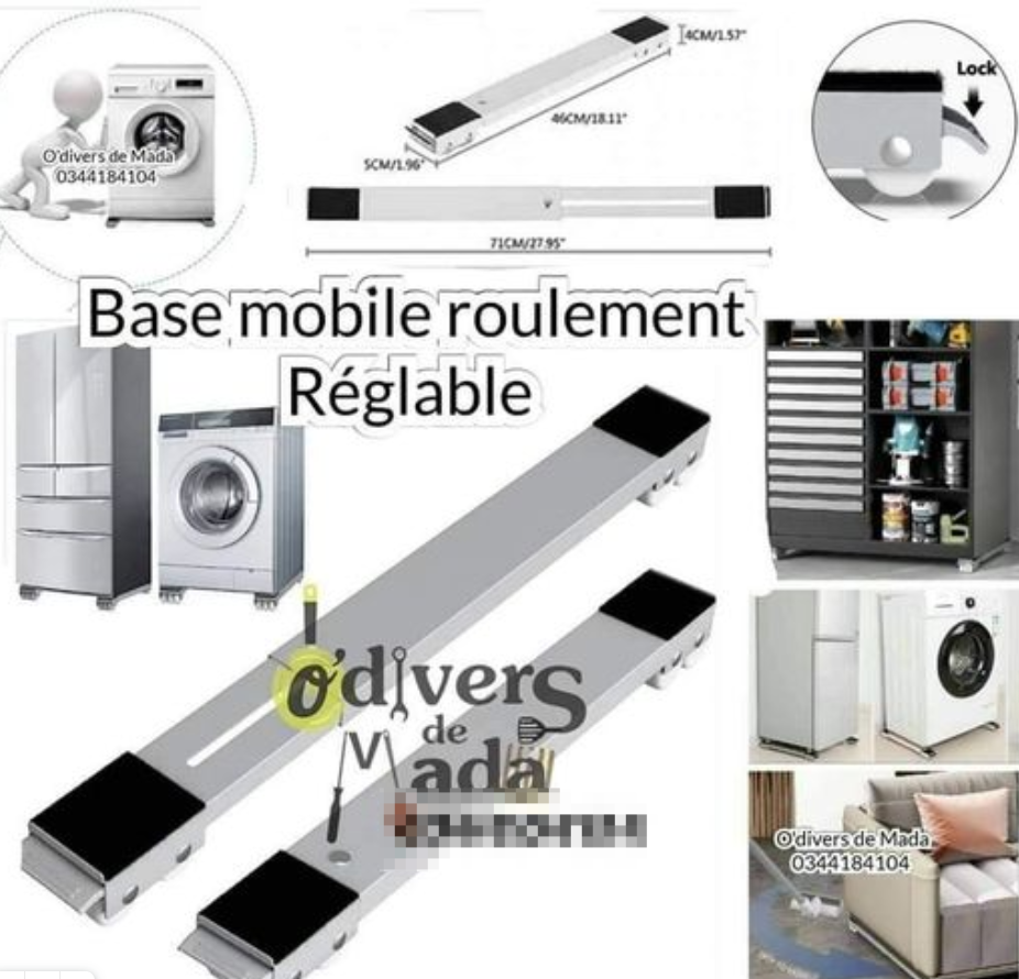 PAIRE DE BASE MOBILE ROULEMENT REGLABLE