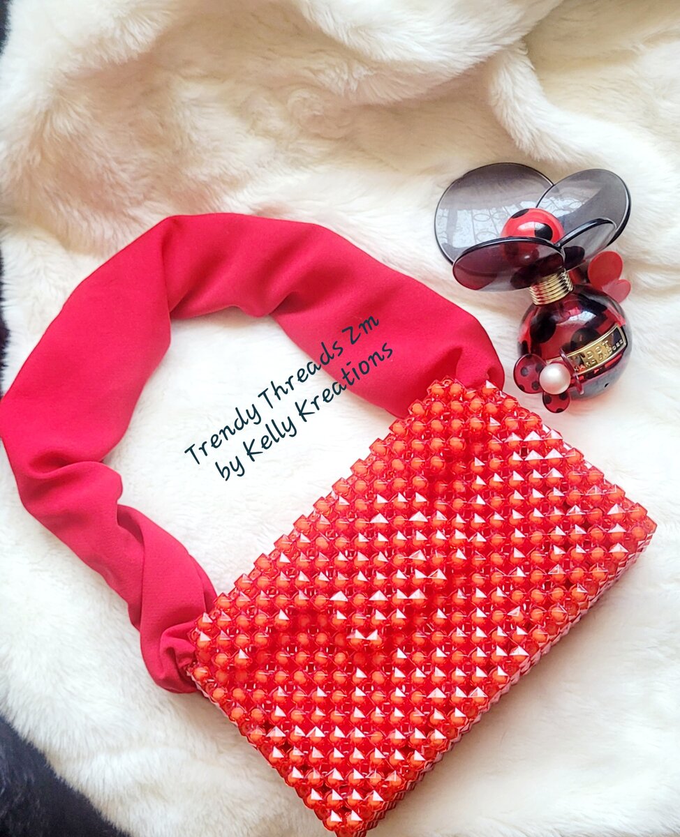 Red beaded bag