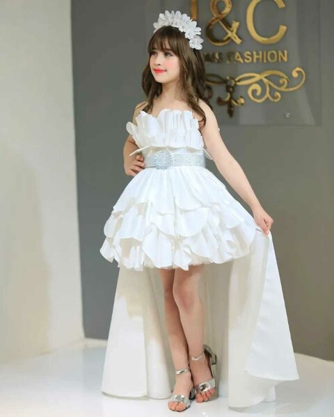 Girls long short front gown