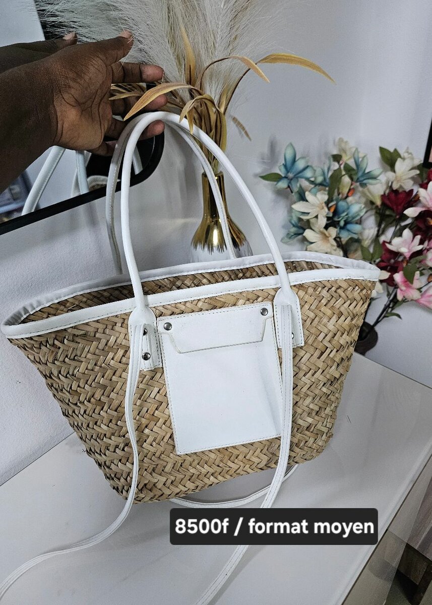 Sac cabas paille style bohème