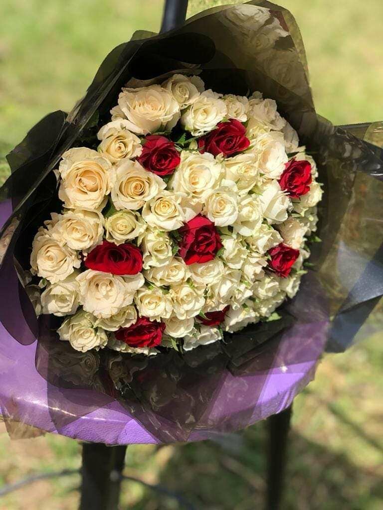 Flower bouquets and roses