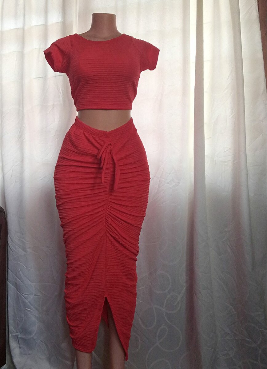 Two piece bodycon skirt and crop top