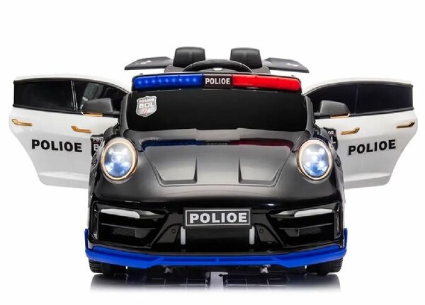 Kids Sit in eletrc police car