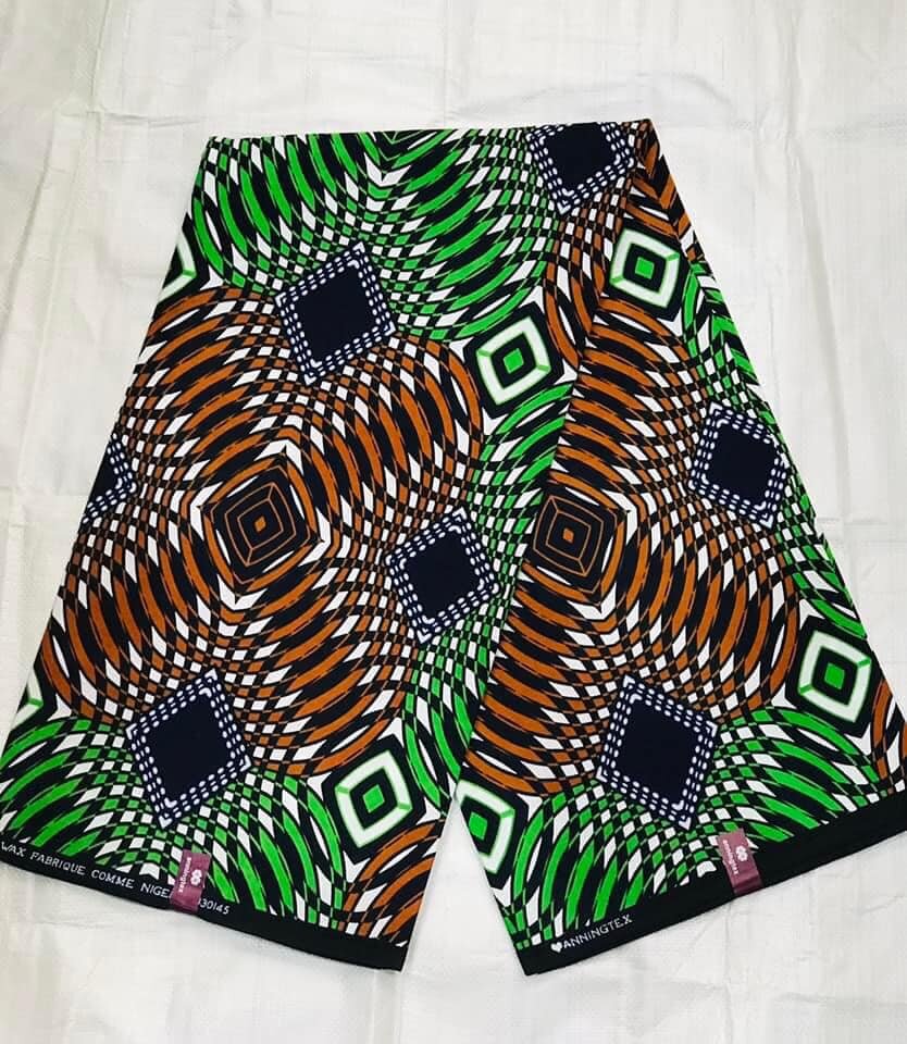 Original Cotton Wax Chitenge Fabric with 6 Yard Print 