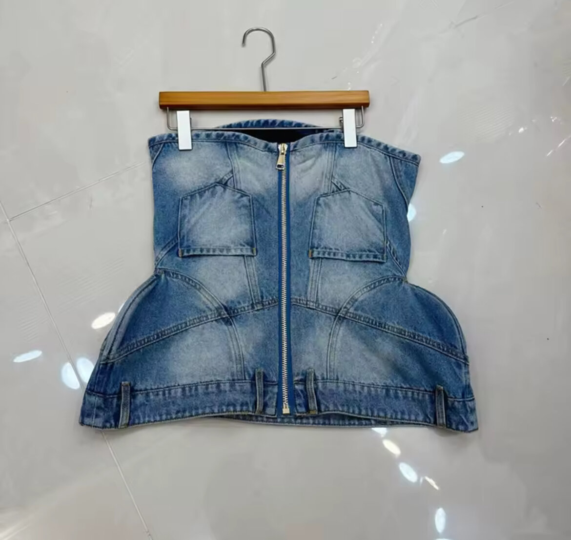 Bustier en jean élégant