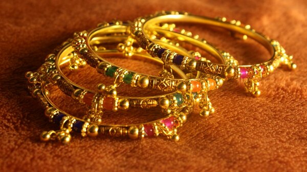 Antique Handmade Multi Color Pearls Design Bangle