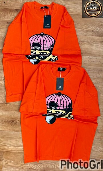 T-shirt orange graphique