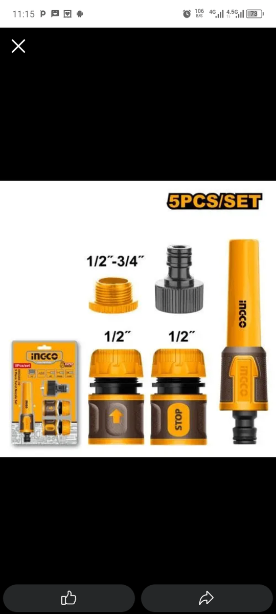 Set de raccords de tuyau INGCO