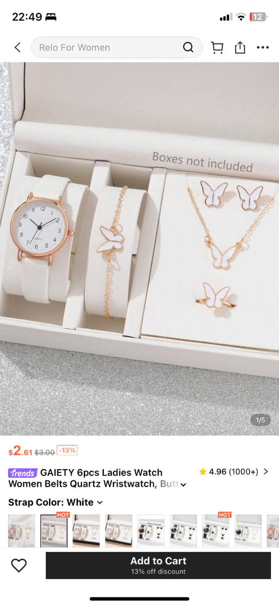 Montre et Bijoux Papillon Femme