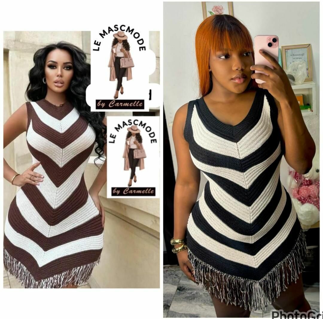 Robe de soirée crochet élégante