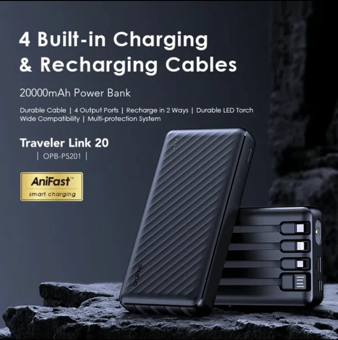 oraimo Power Bank Traveler Link 20 - 20000mAh Charge rapide