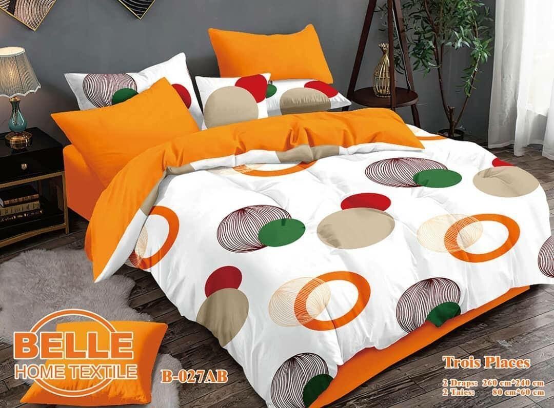 2 drap de 3 places + deux taies d'oreillers