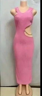 Beautiful and stylish women's dress with a cutout on the side