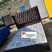 custom made bed with a high base