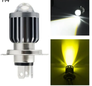 H4 LED Headlight Bulb Two Light Color Aluminum Body Super Bright for Bike Motorcycle YBR125,YBRG,YBZ,GR150,CB150,GS150
