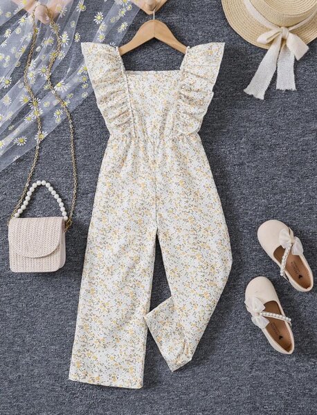 Floral Ruched Lace Jumpsuit. 6-7years