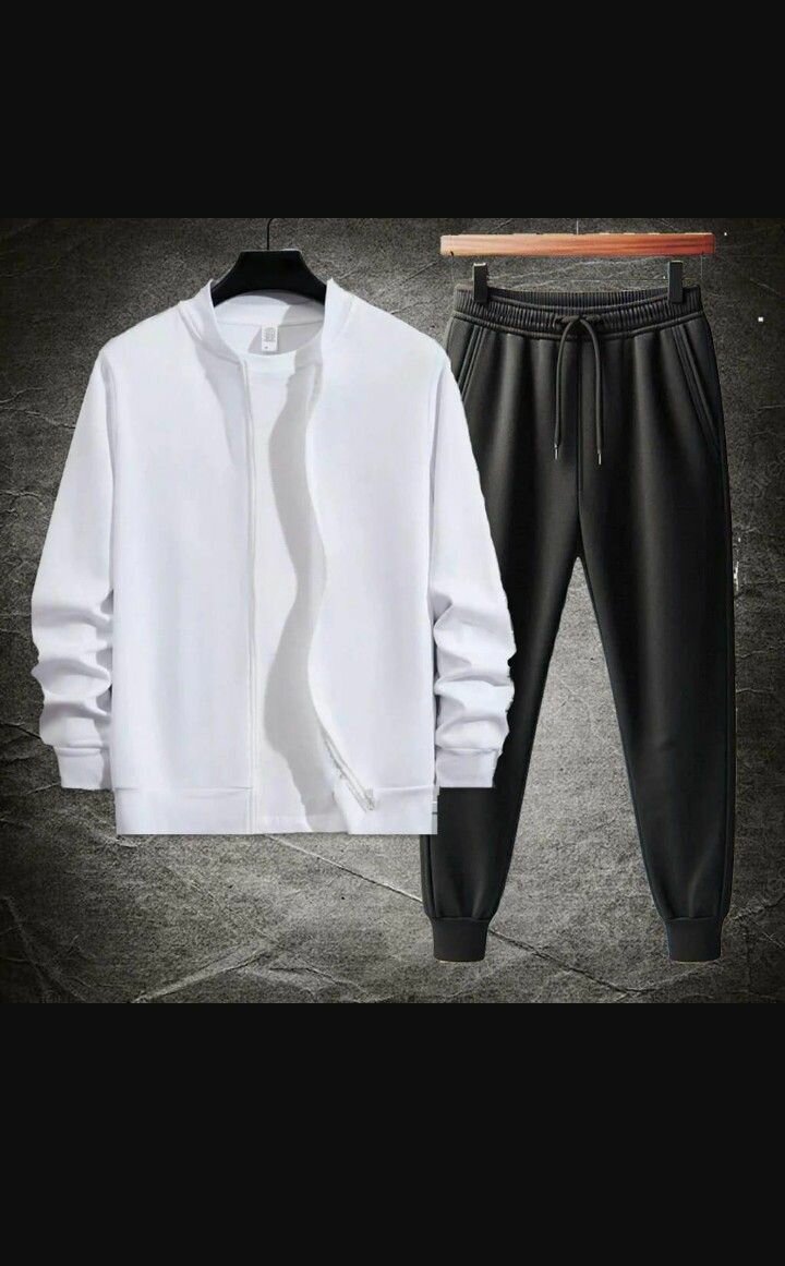 Men's zipper track suit