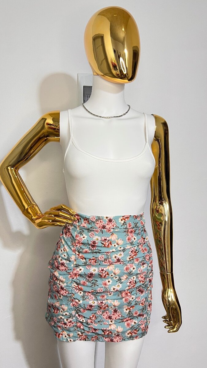 Jupe moulante fleurie S