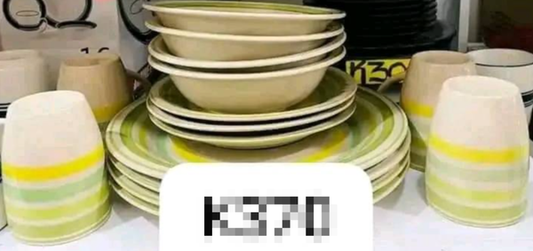 yellow set of dishes