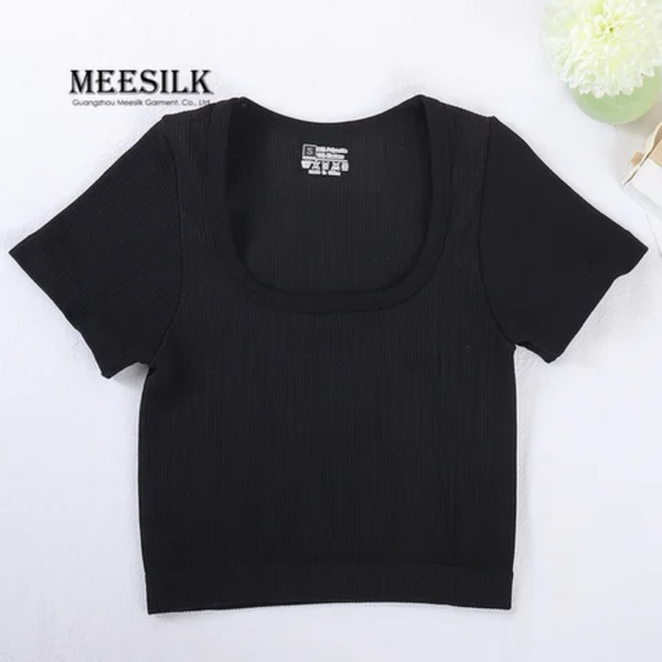 T-shirt court en coton Meesilk