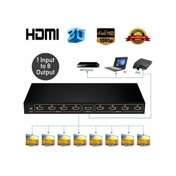 8 Ports HDMI Splitter 4K HD Audio And Video Splitter