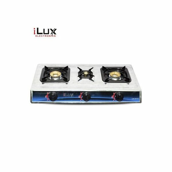 Ilux Cuisinière à Gaz - Allumage Automatique - Réchaud 3 Feux - LXG-3011