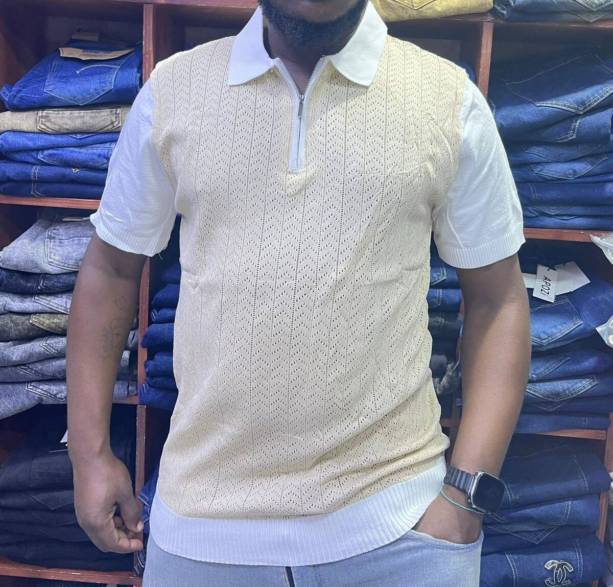 Polo hommes élégant en maille