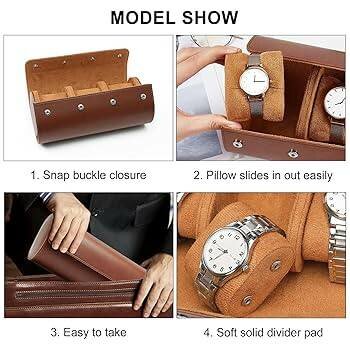 Étui à montres en cuir élégant