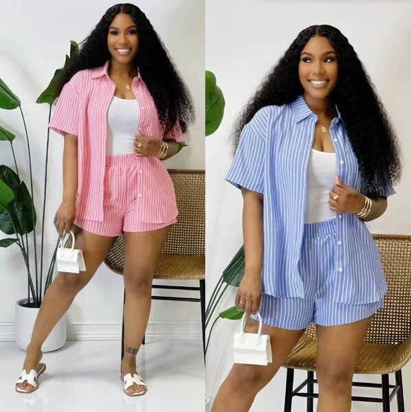 Ensemble Décontracté Rayé Femme