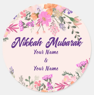 100 Pcs Modern Photo Wedding Nikkah Mubarak Favor stickers