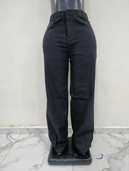 Jean large noir femme