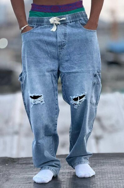 Pantalons de survêtement denim homme