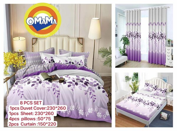 Bedsheet with matching curtains