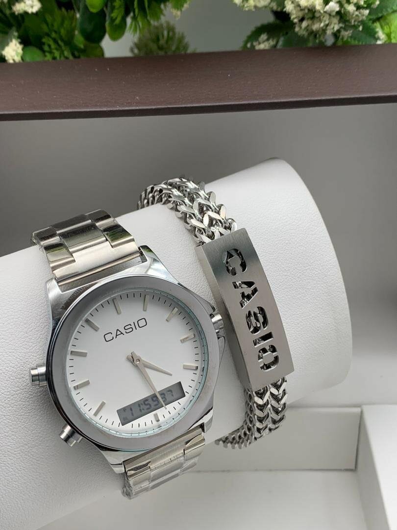 CASIO DIGITAL AND ANALOG CHAIN WATCH