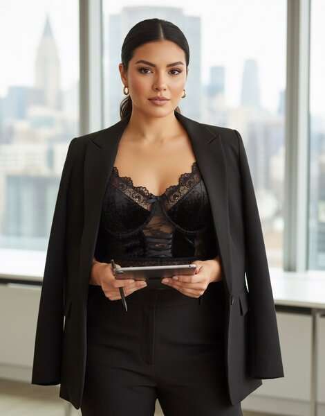 Corset en dentelle noire