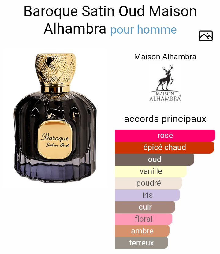 Parfum Baroque Satin Oud Homme