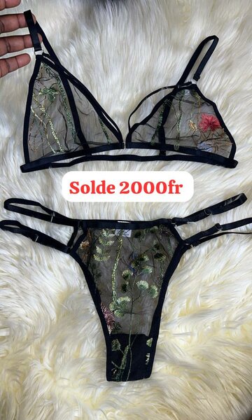 Ensemble Lingerie Transparent Fleuri