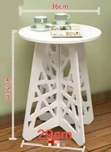 Table d' appoint ronde légère - petite table basse blanche