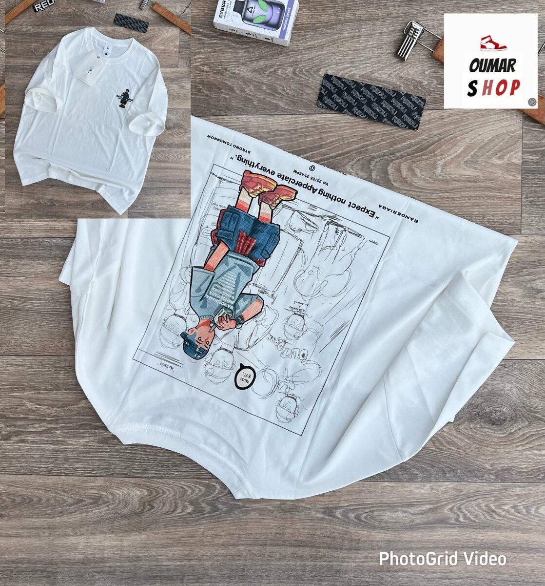 T-shirt blanche unisexe graphique