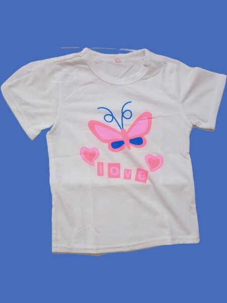 Robe jeans fille papillon