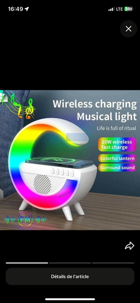 Lampe musicale sans fil 10W