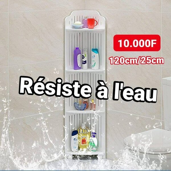 Étagère d'angle étanche salle de bain
