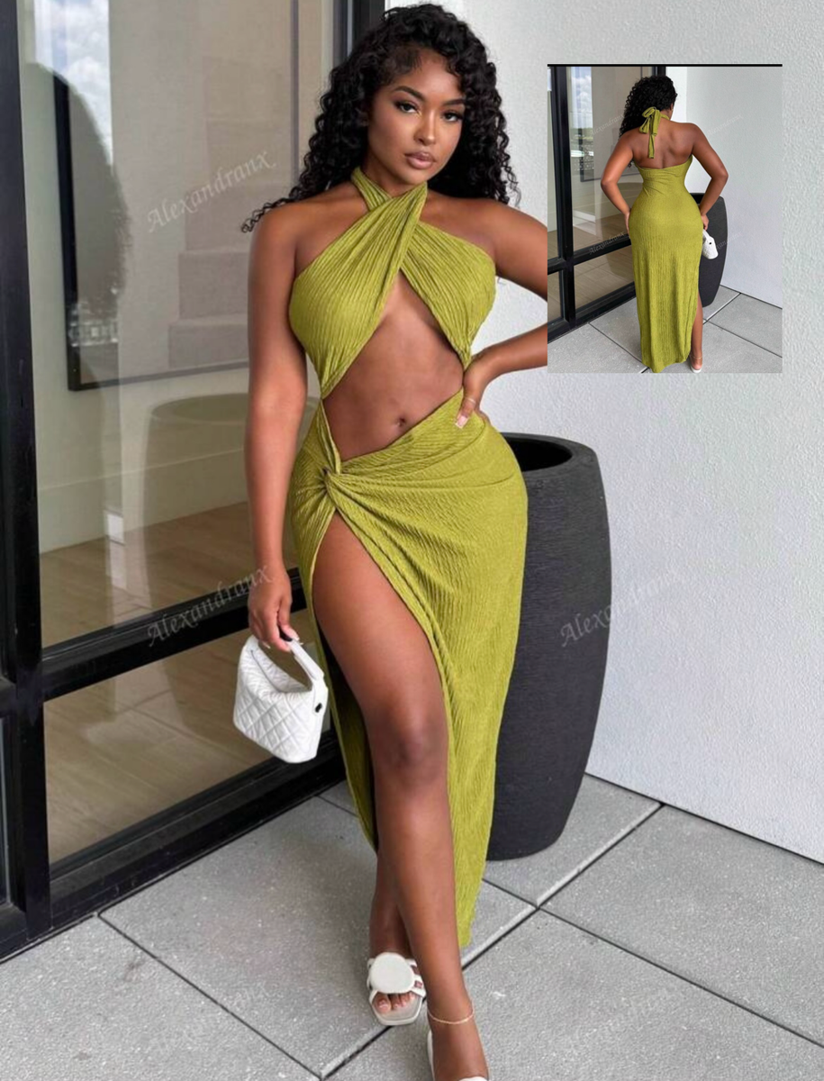 Robe Longue Élégante Fendue