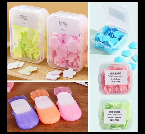 Paper soap and Hand cream